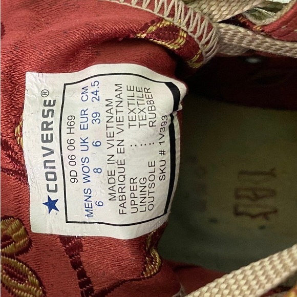 Converse Gold Brocade High Tops Rare - Picture 3 of 6